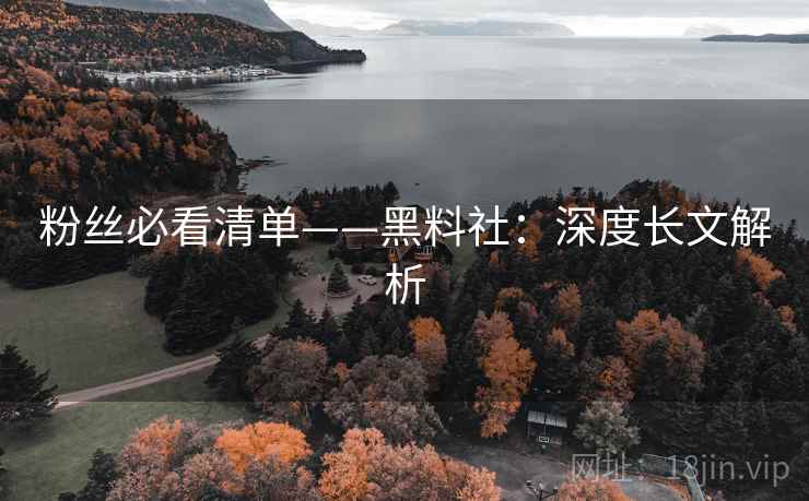 粉丝必看清单——黑料社：深度长文解析